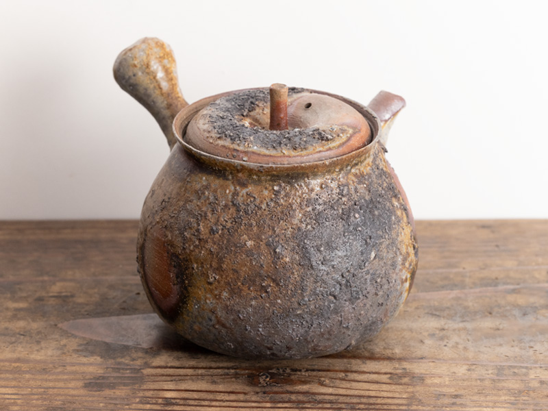 Bizen-yaki kyûsu teapot, "yôhen" by Kobashi Masaaki, 240 ml