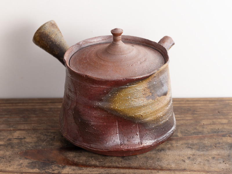 Bizen-yaki kyûsu teapot, "yôhen" by Kobashi Masaaki, 190 ml
