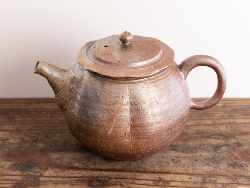 Bizen-yaki teapot, "aobizen" by Kobashi Masaaki, 240 ml