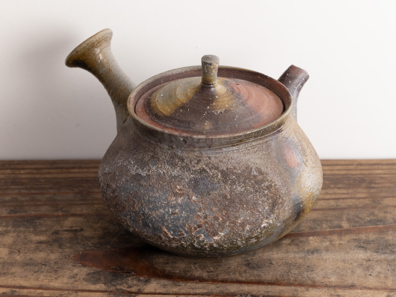 Bizen-yaki kyûsu teapot, "yôhen" by Kobashi Masaaki, 210 ml