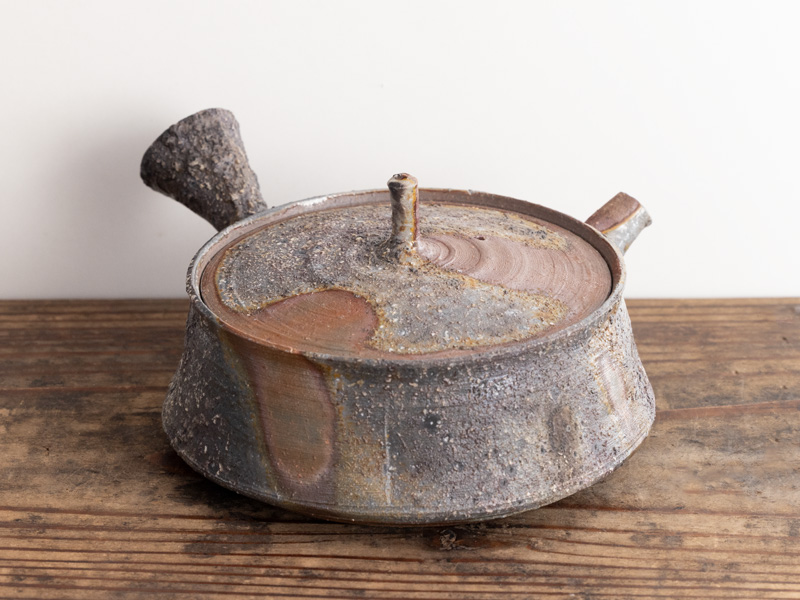 Bizen-yaki kyûsu teapot, "yôhen" by Kobashi Masaaki, 170 ml