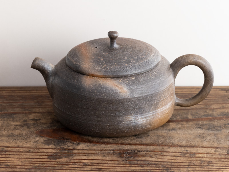 Bizen-yaki teapot, "aobizen" by Kobashi Masaaki, 190 ml