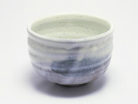 Ciotola per il matcha Hagi-yaki, di forma Raku, realizzata da Takeshita Keizo.