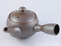 Théière kyûsu Banko-yaki, décor vert Oribe, 270ml, four Jôryô.