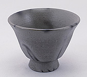 “Black hidasuki” bizen-yaki cup by Yoshimoto Atsuo, 50ml