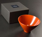 Echizen lacquer cup, red orange, 80 ml (2.7 oz)