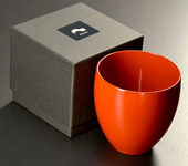 Red-orange Echizen lacquer cup, 150 ml (5 oz)