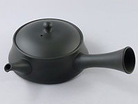 茶壶(急须) 常滑烧 平型 铁青色 矶部輝之 作 180ml