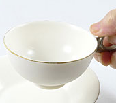 White porcelain cup and saucer by Katase Kazuhiro