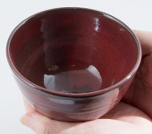 Matcha bowl copper red by Matsuo Ichirô