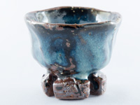 Hagi-yaki blue cup by Yamane Seigan, 110ml (3.7 oz)