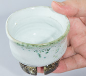 Hagi-yaki three colors cup by Yamane Seigan, 110ml (3.7 oz)