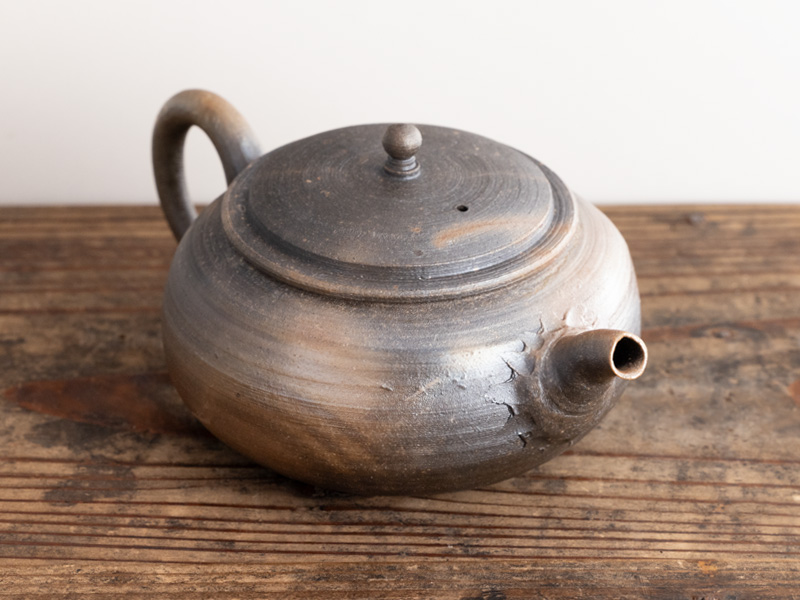 Bizen-yaki teapot, aobizen by Kobashi Masaaki, 210 ml [POT Bizen-yaki teapot, aobizen by Kobashi Masaaki, 210 ml [POT