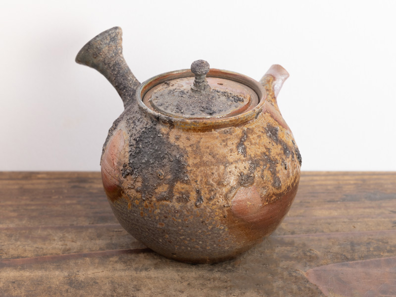 Bizen-yaki kyûsu teapot, "yôhen" by Kobashi Masaaki, 150 ml