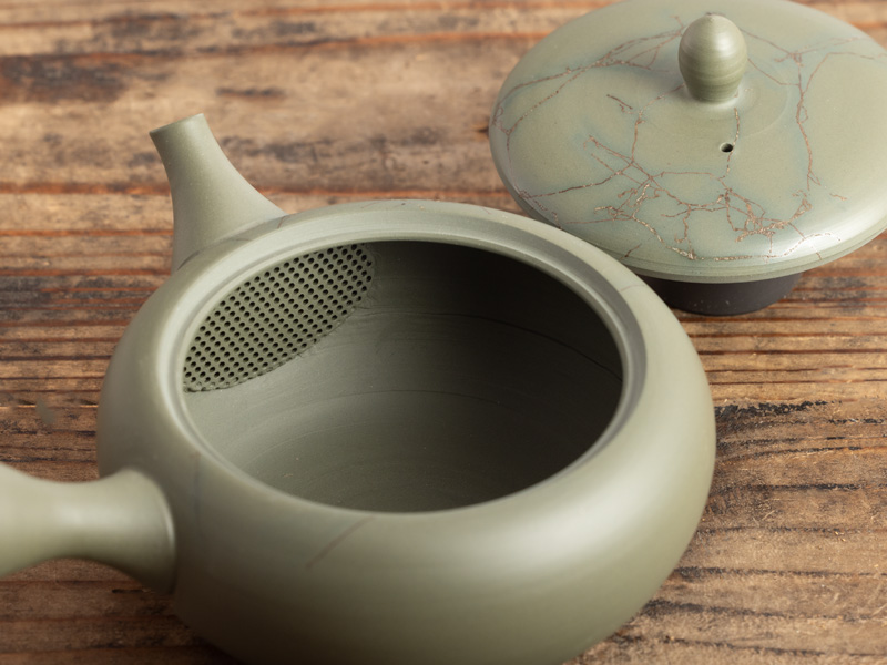 常滑焼　玉光窯　茶器　茶具 常滑焼 玉光陶園作 黒泥飛文急須 [東山堂煎茶器店 オンラインショップ