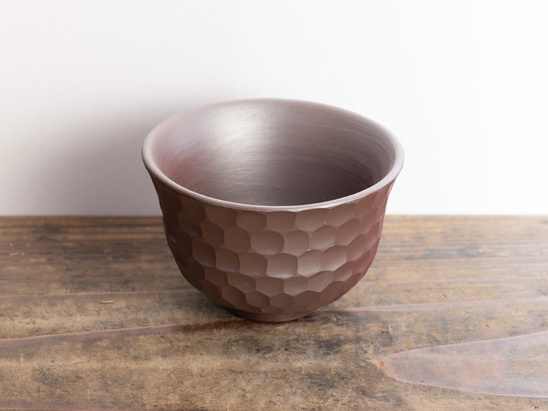 Banko-yaki tea cup "daimond cut" by Iroku 80 ml Banko-yaki tea cup "daimond cut" by Iroku 80 ml