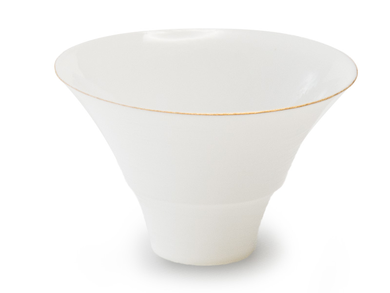 Tazza di porcellana “guscio d'uovo” Arita-yaki “tagliatore di bambù” fabbricata dal laboratorio Yamaheigama, 40 ml