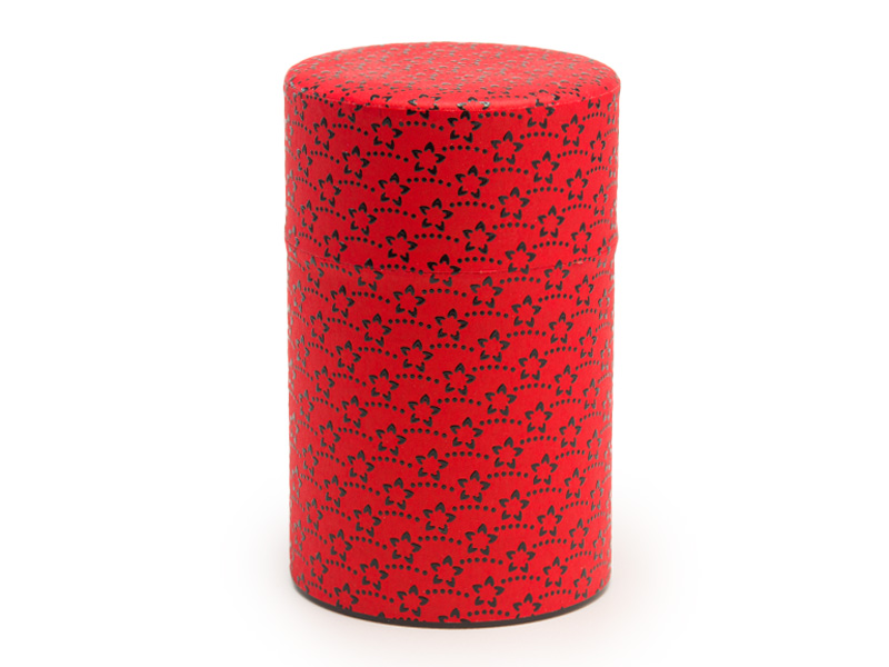 Scatola per il tè, a fiorellini “inden” rosso, 150g