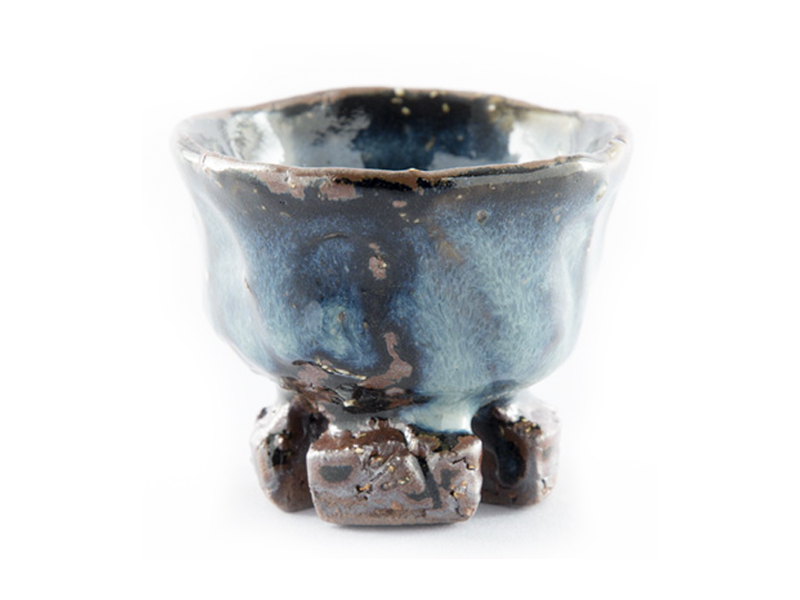 Hagi-yaki blue cup by Yamane Seigan, 110 ml　(3.7 oz)