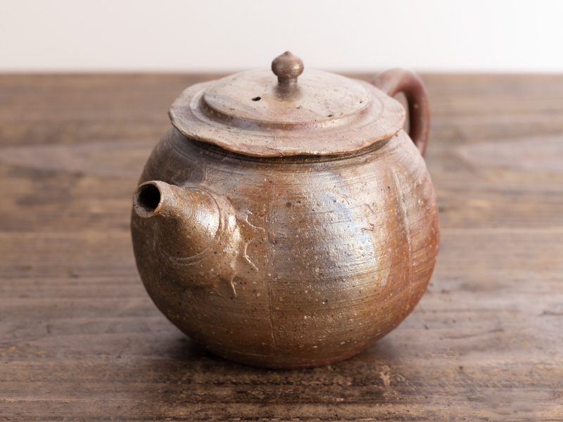 Bizen-yaki teapot, aobizen by Kobashi Masaaki, 240 ml [POT Bizen-yaki teapot, aobizen by Kobashi Masaaki, 240 ml [POT