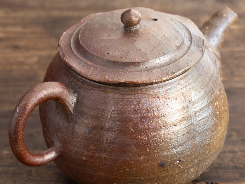 Bizen-yaki teapot, aobizen by Kobashi Masaaki, 240 ml [POT Bizen-yaki teapot, aobizen by Kobashi Masaaki, 240 ml [POT