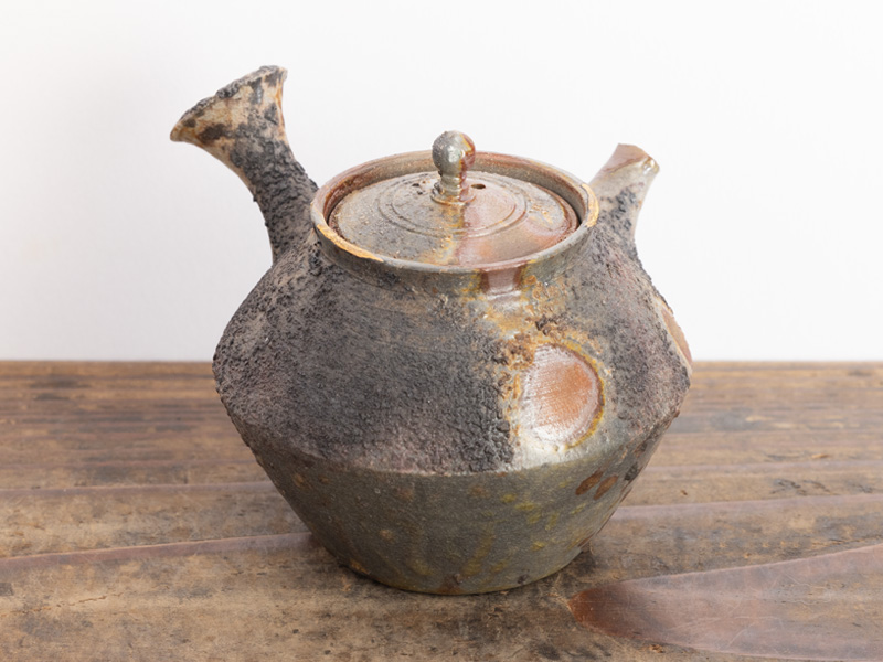 Bizen-yaki kyûsu teapot, "yôhen" by Kobashi Masaaki, 150 ml